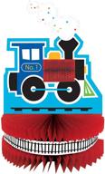 🚂 creative converting train honeycomb centerpiece - 12x9 royal blue/red: unique party decoration logo