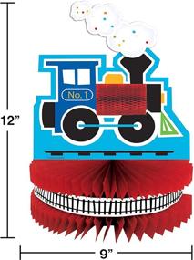 img 1 attached to 🚂 Creative Converting Train Honeycomb Centerpiece - 12x9 Royal Blue/Red: Unique Party Decoration