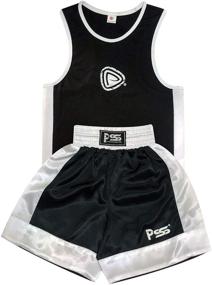 img 1 attached to 🥊 Prime Leather Ultimate Kid Boxing Uniform Set: Vest & Shorts for Grappling, Punching, and Kickboxing - Lightweight Costume for Boys and Girls