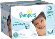 👶 pampers swaddlers sensitive diapers economy pack plus size 1 - 174 count: hypoallergenic diapers for newborns logo