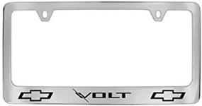 img 2 attached to 🔋 Chrome Plated Metal License Plate Frame Holder for Chevrolet Volt