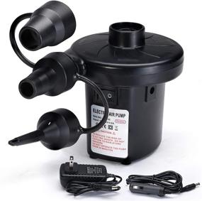 img 4 attached to 🔌 Versatile Electrical Air Pump with Plug - Portable Inflator and Deflator for Air Mattresses, Boats, Pools, and Toys - Includes 3 Nozzles (AC 110-120V, DC 12V)