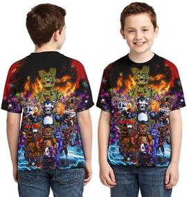 img 1 attached to Boys Girls Youth 3D T-shirt: Crew Neck Short Sleeve Polyester Tee Shirts