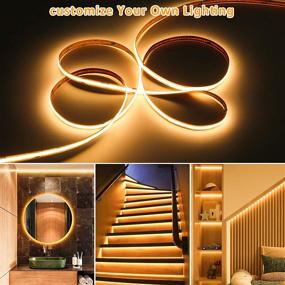 img 1 attached to 🔆 High Lumen COB LED Strip Light by PAUTIX - 20ft/6.1m Warm White 2700K CRI90+ Flexible LED Tape for DIY Cabinet and Home Lighting Projects - Includes 1pcs COB Connector Wire (DC24V, Power Supply Not Included)