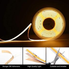 img 2 attached to 🔆 High Lumen COB LED Strip Light by PAUTIX - 20ft/6.1m Warm White 2700K CRI90+ Flexible LED Tape for DIY Cabinet and Home Lighting Projects - Includes 1pcs COB Connector Wire (DC24V, Power Supply Not Included)