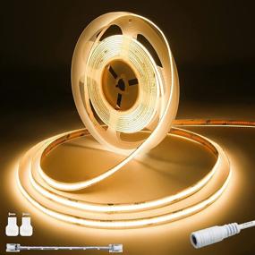 img 4 attached to 🔆 High Lumen COB LED Strip Light by PAUTIX - 20ft/6.1m Warm White 2700K CRI90+ Flexible LED Tape for DIY Cabinet and Home Lighting Projects - Includes 1pcs COB Connector Wire (DC24V, Power Supply Not Included)