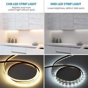 img 3 attached to 🔆 High Lumen COB LED Strip Light by PAUTIX - 20ft/6.1m Warm White 2700K CRI90+ Flexible LED Tape for DIY Cabinet and Home Lighting Projects - Includes 1pcs COB Connector Wire (DC24V, Power Supply Not Included)