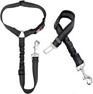 🐶 car dog seatbelt leash with shock absorbing bungee and reflective safety harness - enhancing pet restraint and vehicle safety"? logo