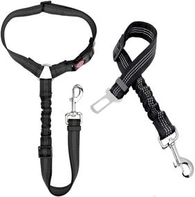 img 4 attached to 🐶 Car Dog Seatbelt Leash with Shock Absorbing Bungee and Reflective Safety Harness - Enhancing Pet Restraint and Vehicle Safety"?