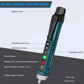 img 3 attached to 🔌 Auroland Non-Contact Voltage Tester - Adjustable Sensitivity Circuit Tester with LCD, LED Flashlight, Alarm - Detects Range 12V-1000V, Live/Null Wire Judgment AC1