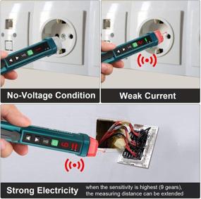 img 1 attached to 🔌 Auroland Non-Contact Voltage Tester - Adjustable Sensitivity Circuit Tester with LCD, LED Flashlight, Alarm - Detects Range 12V-1000V, Live/Null Wire Judgment AC1