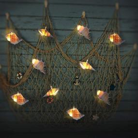 img 2 attached to 10-Foot Beach-Themed Conch String Lights, Battery Operated with 10 🏖️ Warm White LED Lights for Bedroom, Wedding, and Holiday Party Decorations