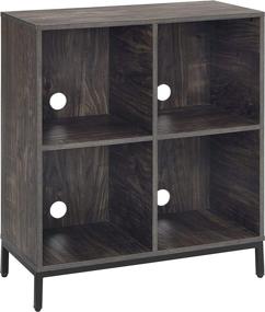 img 4 attached to 🎵 Crosley Furniture Jacobsen Record Storage Cube Bookcase in Brown Ash: Enhance Organization and Style