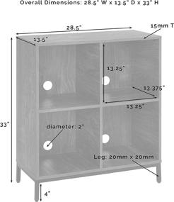 img 1 attached to 🎵 Crosley Furniture Jacobsen Record Storage Cube Bookcase in Brown Ash: Enhance Organization and Style