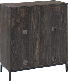 img 2 attached to 🎵 Crosley Furniture Jacobsen Record Storage Cube Bookcase in Brown Ash: Enhance Organization and Style