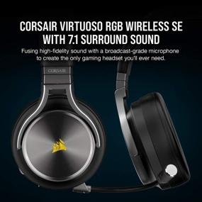img 3 attached to 🎧 Corsair Virtuoso RGB Wireless SE Gaming Headset - Enhanced 7.1 Surround Sound with High-Quality Microphone - Memory Foam Earcups - Extended 20 Hour Battery Life - Compatible with PC, Mac, PS5 - Gunmetal