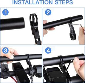 img 1 attached to 🚲 Bike Handlebar Extender - Aluminum Alloy Bicycle Handlebar Extension with Double Clamp for Motorcycle E-Bike Lamp Speedometer GPS Phone Mount Holder (20cm) - Includes Hexagon Wrench