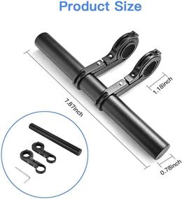 img 3 attached to 🚲 Bike Handlebar Extender - Aluminum Alloy Bicycle Handlebar Extension with Double Clamp for Motorcycle E-Bike Lamp Speedometer GPS Phone Mount Holder (20cm) - Includes Hexagon Wrench