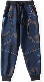img 4 attached to KISBINI Cotton Sports Trousers: Stylish Boys' Clothing for Active Pants