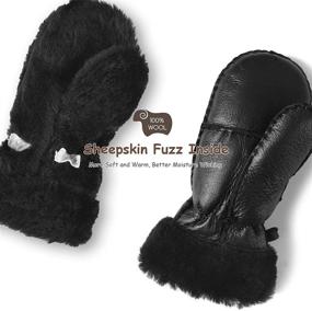 img 2 attached to 👧 SNSUSK Sheepskin Shearling Leather Windproof Girls' Accessories: Cozy and Stylish Essential Gear for All-Weather Comfort