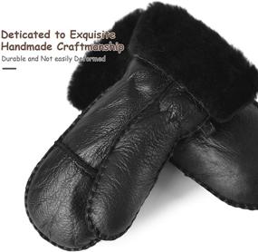 img 1 attached to 👧 SNSUSK Sheepskin Shearling Leather Windproof Girls' Accessories: Cozy and Stylish Essential Gear for All-Weather Comfort