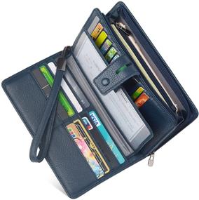 img 4 attached to Womens Leather Wristlet Organizer Checkbook Handbags & Wallets - Wallets for Women