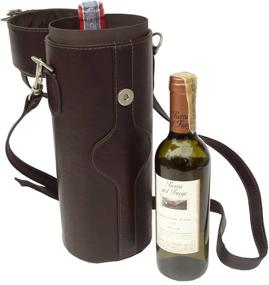 img 1 attached to 🍷 Piel Leather Single Deluxe Wine Carrier: Premium Chocolate-colored One-Size Bag