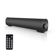 🔊 high performance soundbar for pc, outdoor/indoor bluetooth speaker with remote control, 2 x 5w mini home theater sound bar built-in subwoofers for phones/tablets (black) logo