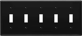 img 4 attached to ENERLITES 5-Gang Toggle Light Switch Plate, Glossy Finish, Mid-Size 4.88in x 10.39in, Unbreakable Polycarbonate Thermoplastic, 8815M-BK, Black