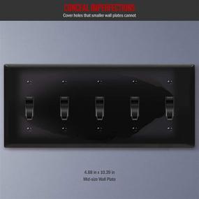 img 3 attached to ENERLITES 5-Gang Toggle Light Switch Plate, Glossy Finish, Mid-Size 4.88in x 10.39in, Unbreakable Polycarbonate Thermoplastic, 8815M-BK, Black