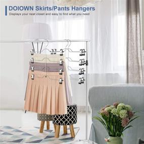 img 1 attached to DOIOWN 4 Tier Skirt Hangers - Space 👗 Saving Closet Organizer for Skirts and Pants (3 Pieces)