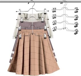 img 4 attached to DOIOWN 4 Tier Skirt Hangers - Space 👗 Saving Closet Organizer for Skirts and Pants (3 Pieces)