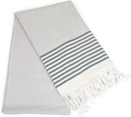 dii peshtemal turkish navy stitched stripe towel: super soft, absorbent, oversized bath towel, throw, and blanket with fringe for chair, couch, picnic, camping, beach, yoga, pilates, and everyday use logo