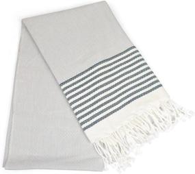img 4 attached to DII Peshtemal Turkish Navy Stitched Stripe Towel: Super Soft, Absorbent, Oversized bath Towel, Throw, and Blanket with Fringe for Chair, Couch, Picnic, Camping, Beach, Yoga, Pilates, and Everyday Use