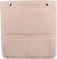 👜 vercord felt tall long purse tote backpack bag insert organizer for women - cream beige: stay organized in style logo