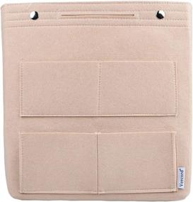 img 4 attached to 👜 Vercord Felt Tall Long Purse Tote Backpack Bag Insert Organizer for Women - Cream Beige: Stay Organized in Style