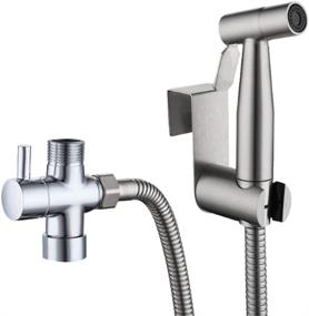 img 3 attached to 🚽 7/8 Inch Stainless Steel Handheld Bidet Sprayer for Toilet - Adjustable Pressure Diaper Sprayer Faucet Set with Hose Attachment for Bathroom