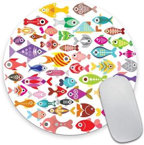 img 1 attached to 🐠 Smooffly Anti Slip Aquarium Fishes Mouse Mat: The Perfect Customized Round Mouse Pad for Desktop, Computer, PC, Laptops, Office, and Home Use