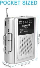 img 2 attached to SEMIER Compact Personal Walkman Cassette Tape Player/Recorder with Built-in Speaker and Earphones - Silver, AM FM Radio Stereo - Portable Cassette Player/Recorder