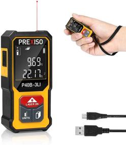 img 4 attached to 📏 135Ft Rechargeable Mini Laser Measure with High Accuracy Multi-Measurement Units M/in/Ft, Pythagorean, Distance, Area, Volume Modes - PREXISO Laser Distance Meter