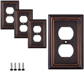 img 4 attached to 🏡 Enhance Your Home Décor with SleekLighting's Pack of 4 Decorative Oil Rubbed Bronze Wall Plate Outlet Switch Covers - Various Styles Available: Decorator, Duplex, Toggle, and Combo - Size: 1 Gang Duplex