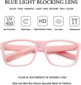 img 3 attached to Protective Gaming Glasses for Kids: Blue Light Blocking 👓 Eyewear with Flexible Frame for Boys and Girls (Ages 5-13)