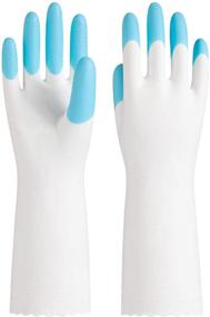 img 4 attached to PACIFIC PPE Reusable PVC Household Gloves with Long Sleeves, Unlined for Kitchen Cleaning, Medium Size, Blue