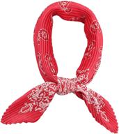 🧣 lightweight pleated silk scarf for women - original fashion bandana headbands for hair, square neckerchief logo