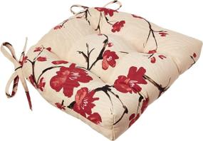 img 4 attached to 🪑 Pillow Perfect Indoor/Flowering Branch Silk Reversible Chair Pads, Beige/Red, 15.5"x16" - Set of 2: Ultimate Comfort for Your Chairs!