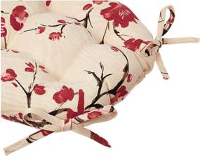 img 2 attached to 🪑 Pillow Perfect Indoor/Flowering Branch Silk Reversible Chair Pads, Beige/Red, 15.5"x16" - Set of 2: Ultimate Comfort for Your Chairs!