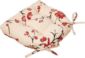 img 3 attached to 🪑 Pillow Perfect Indoor/Flowering Branch Silk Reversible Chair Pads, Beige/Red, 15.5"x16" - Set of 2: Ultimate Comfort for Your Chairs!