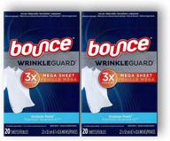 👕 bounce wrinkle guard dryer sheets - outdoor fresh, mega sheet (20 count) - pack of 2 boxes: effective wrinkle protection logo