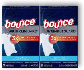 img 4 attached to 👕 Bounce Wrinkle Guard Dryer Sheets - Outdoor Fresh, Mega Sheet (20 Count) - Pack of 2 Boxes: Effective Wrinkle Protection