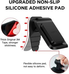 img 1 attached to 🚗 Flexible Magnetic Car Mount - Adhesive Bendable Base - Securely Attach to Flat or Sloping Car Surfaces with 3M Tape - Universal Dashboard Car Mount Compatible with All Vehicle Models, Bracket + Base